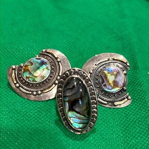 Just in- sterling silver grouping with abalone